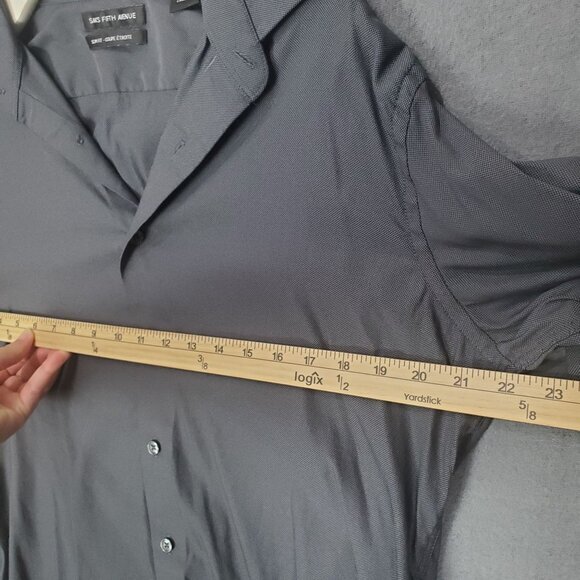 SAKS FIFTH AVENUE‎ Mens Button Up SZ 16 Slim Fit Long Sleeves Collar Preppy - Picture 5 of 11